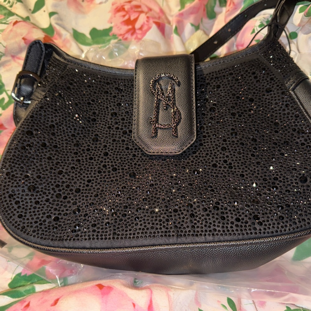 Steve Madden Rhinestone Sparkly Black purse NWT